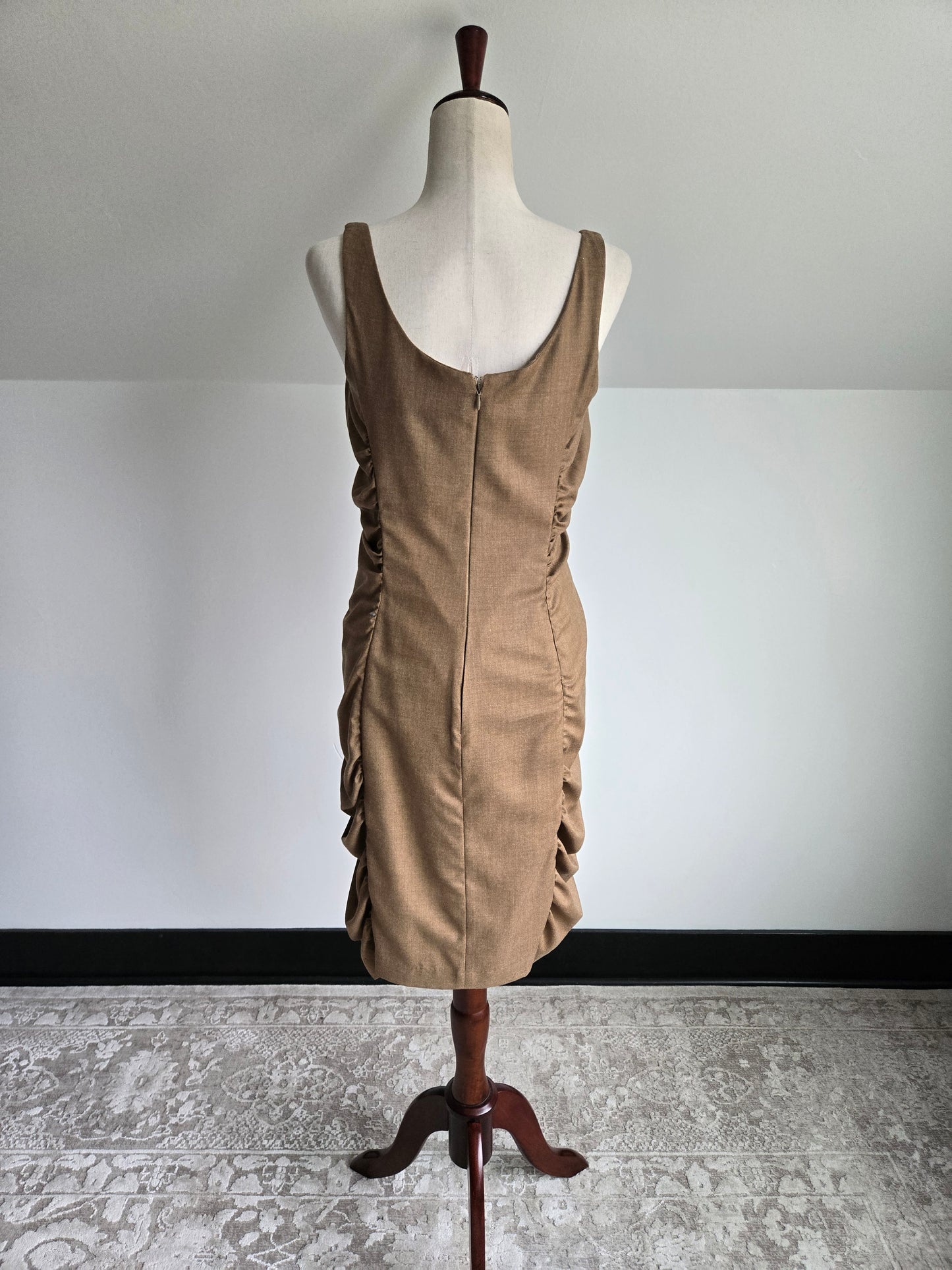 William Reid Brown Wool Fitted Dress - Size 10