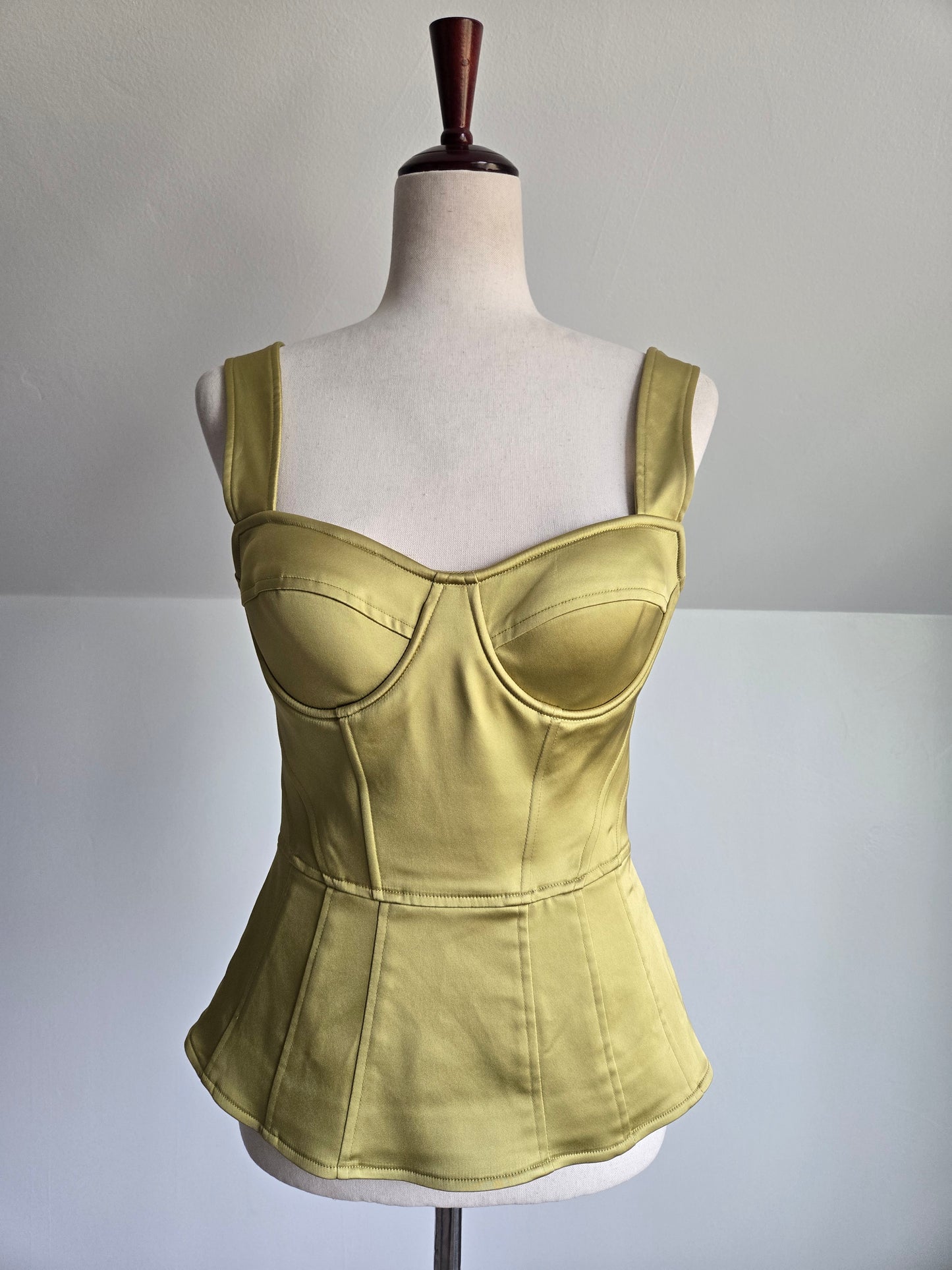 Walter Chartreuse Green Corset Top - XS/S