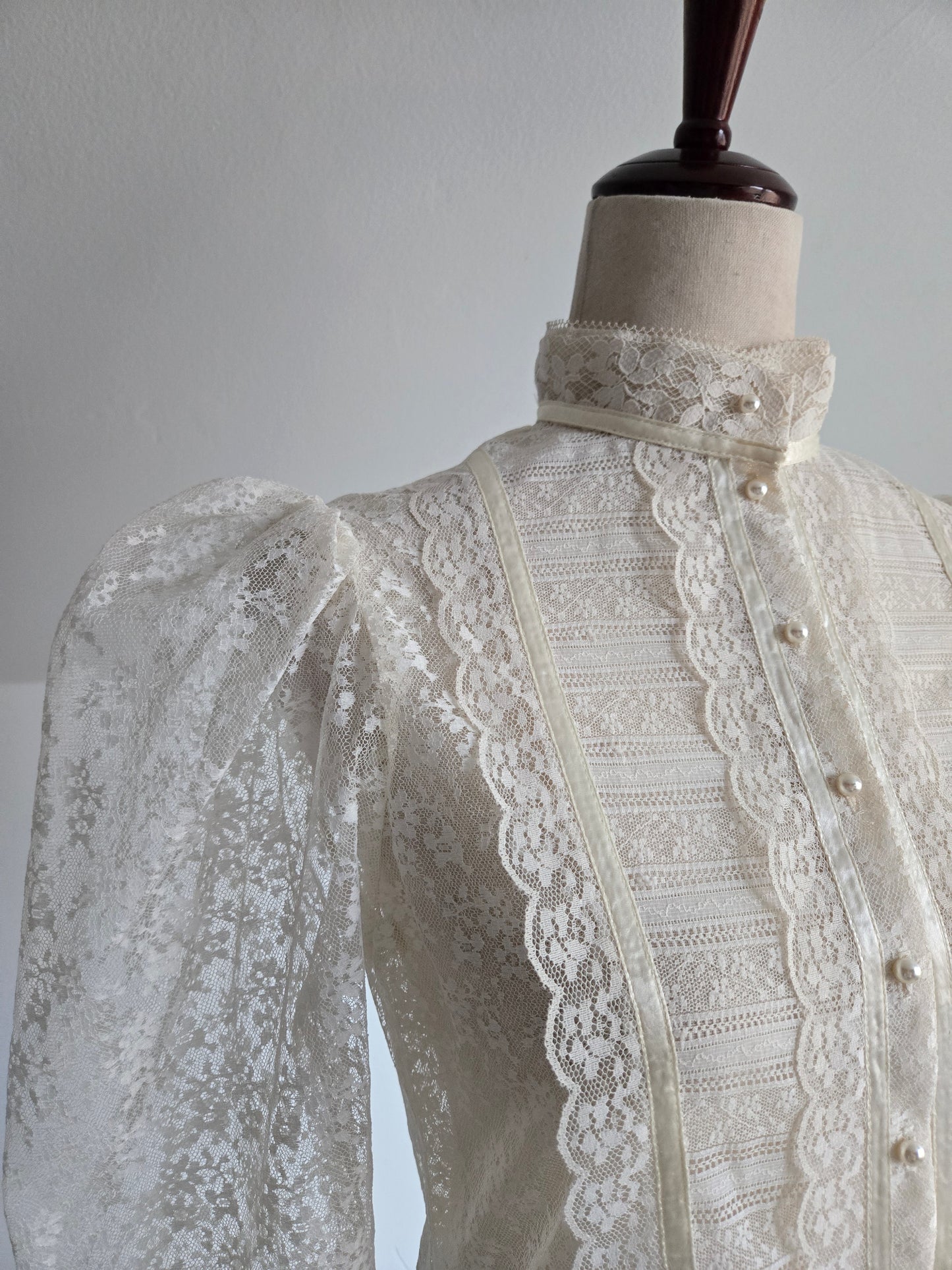 Gunne Sax Vintage Fully Shear Lace Dress - Medium