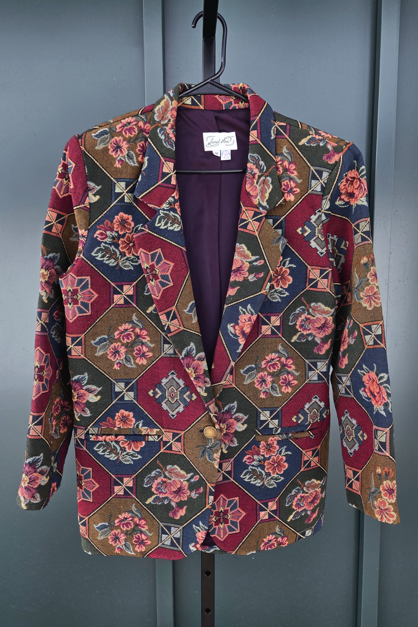 Laurel Ann Floral Woven Tapestry Blazer - medium