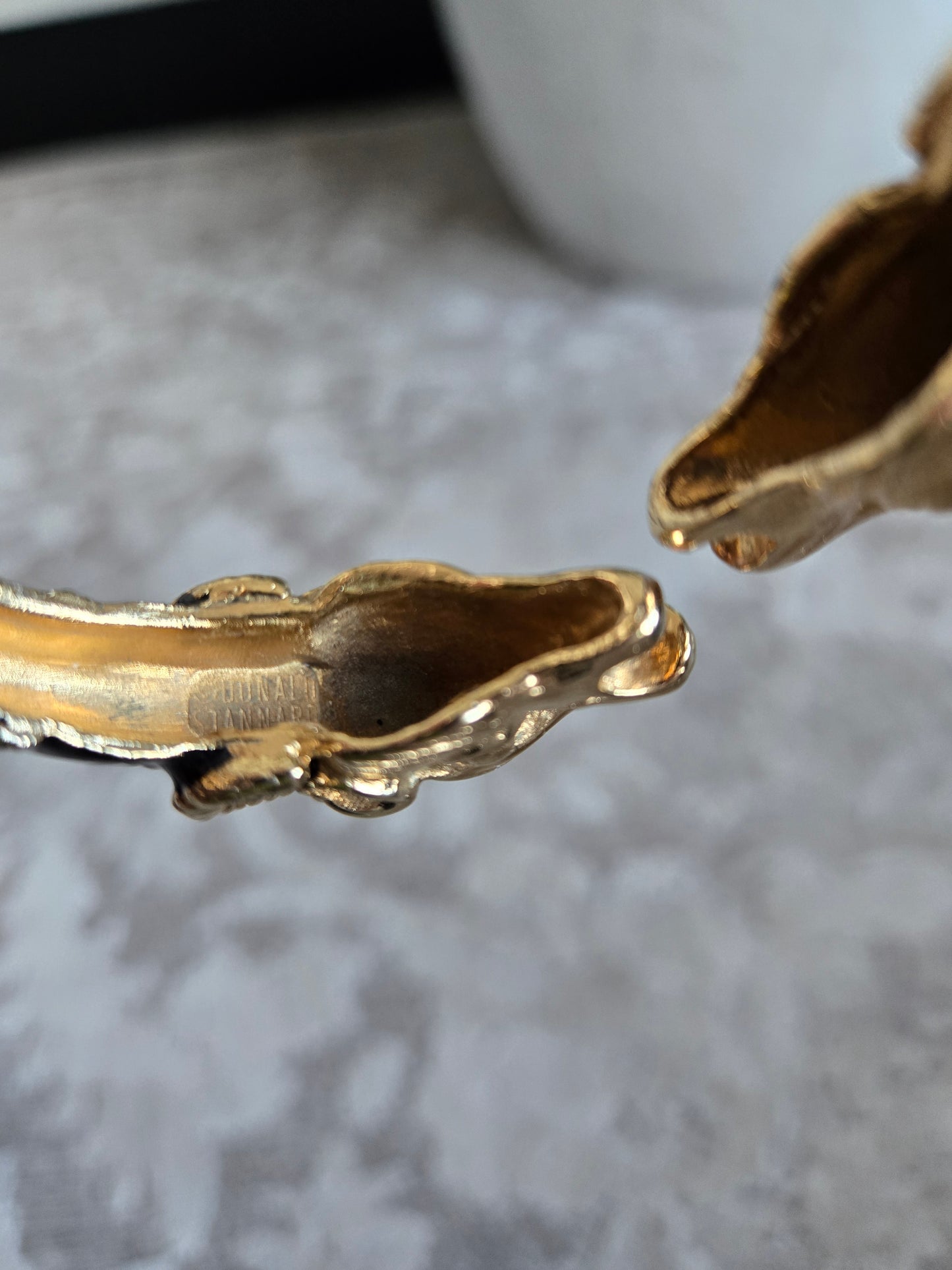Donald Stannard Vintage Black Double Rams Head Hinge Bracelet