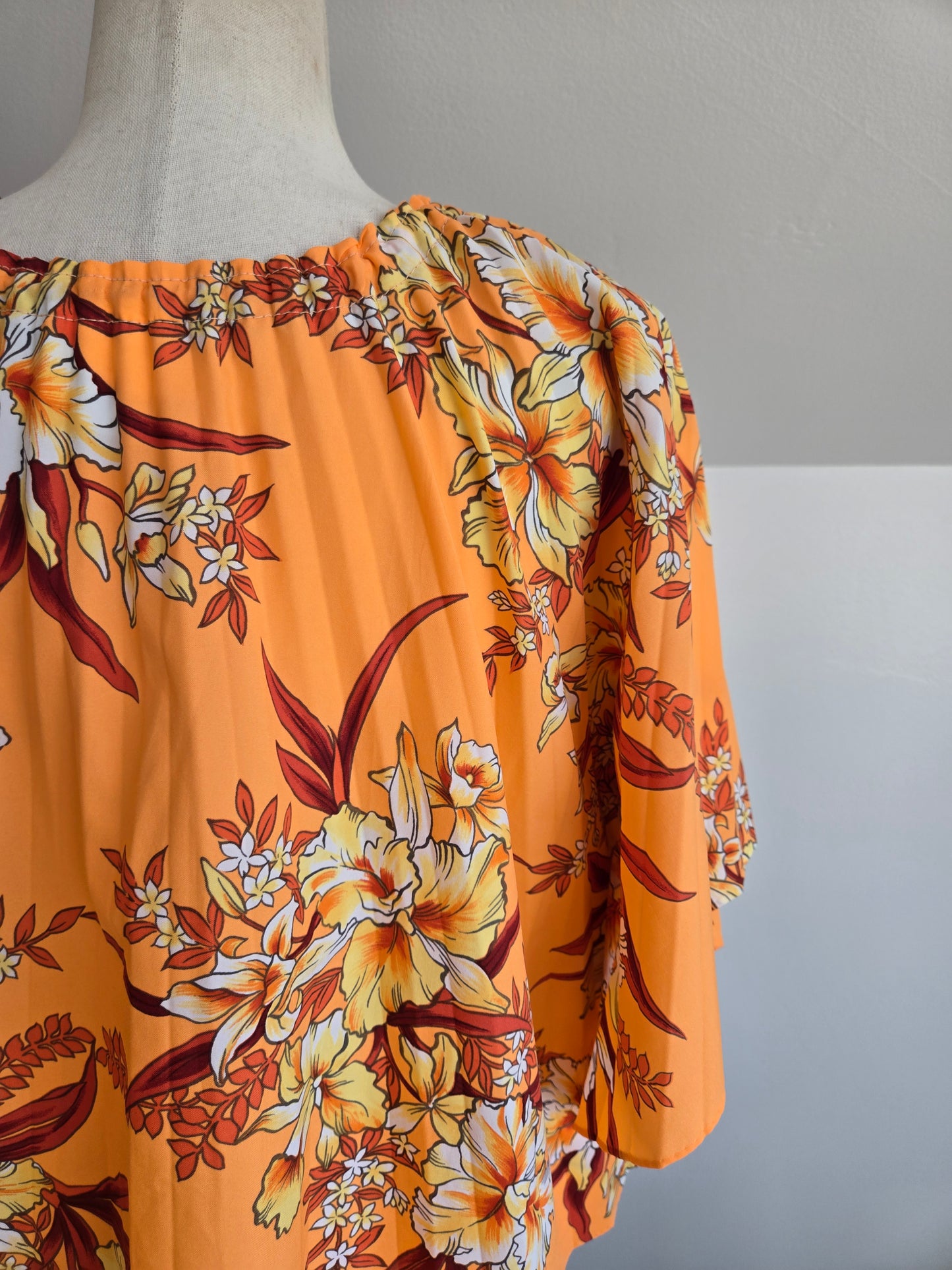 Vintage Hawaiian Palm Short Caftan - OS