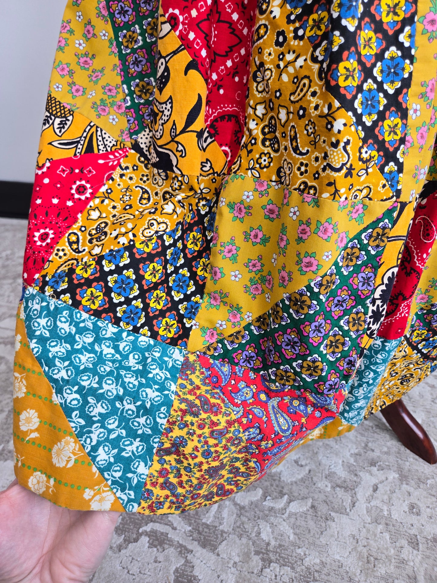 Vintage 70s True Patchwork Skirt - W26"