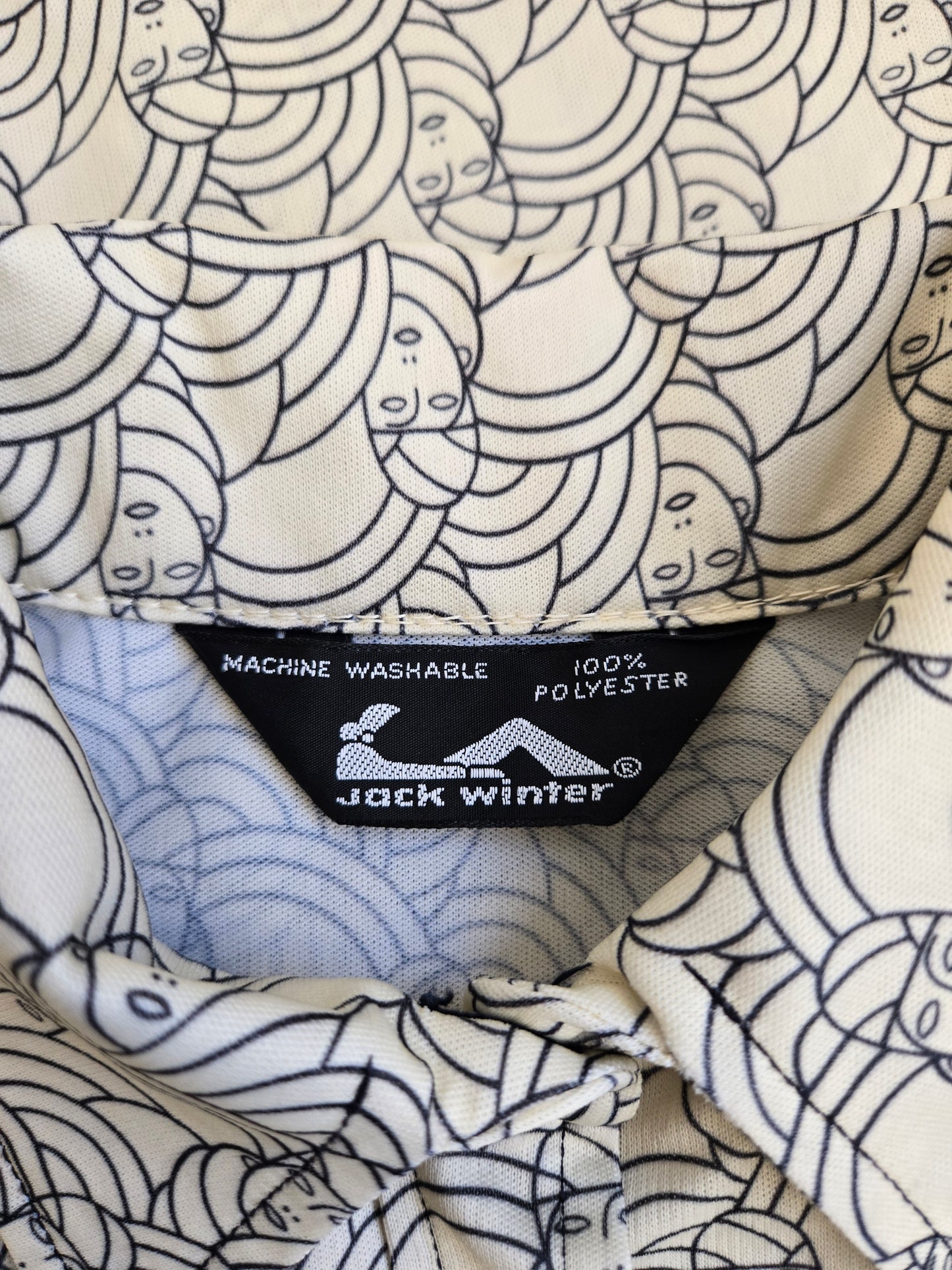 Jack Winter Vintage Art Deco Novelty Print Top - Small