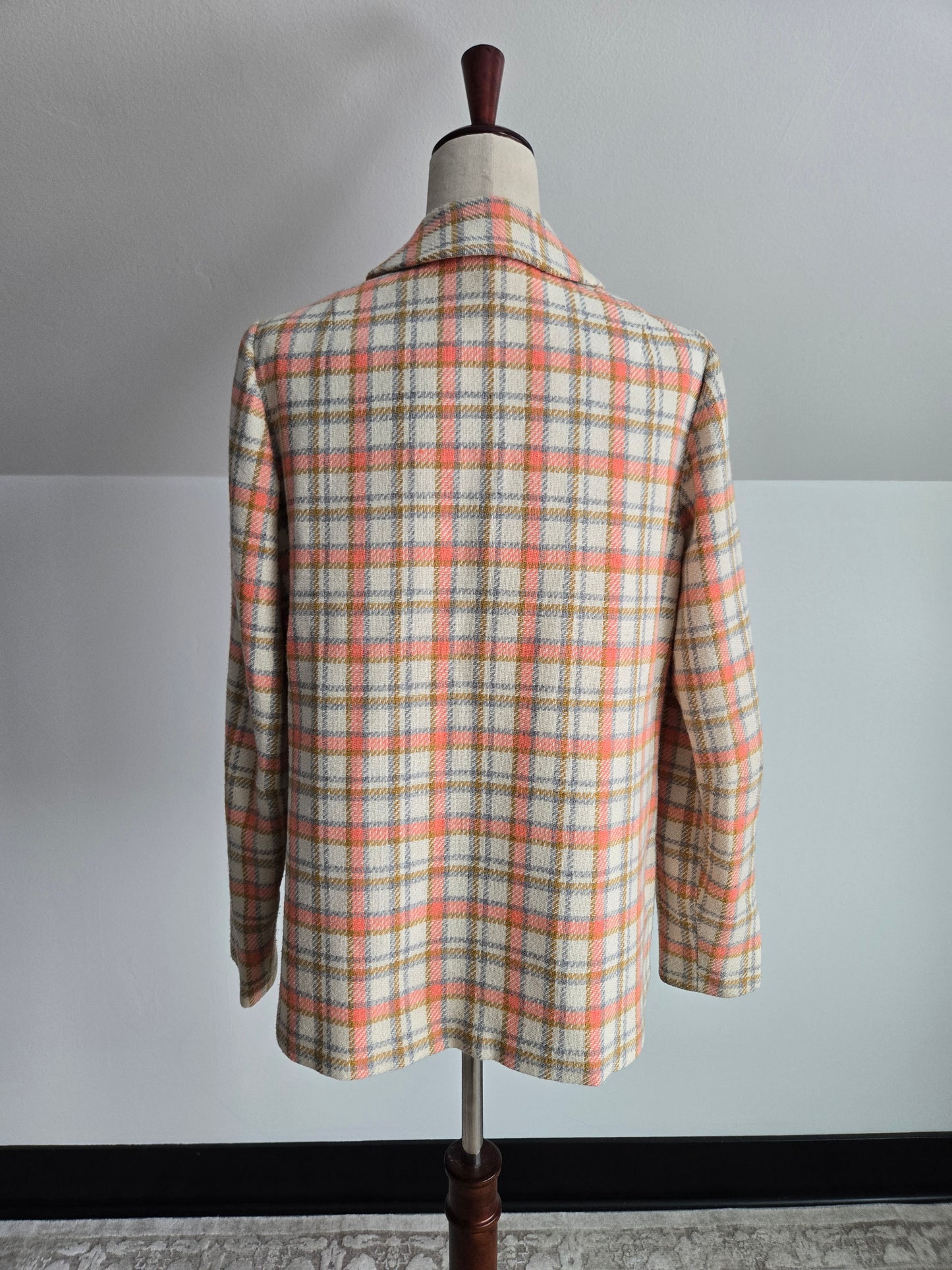 Vintage 70s Plaid Blazer and Skirt Two Piece Set - Medium/Large