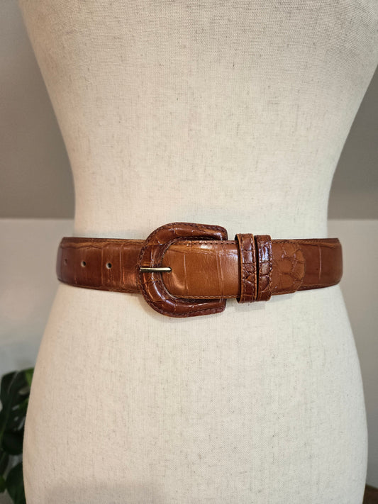 Lejon Vintage 80s Imported Alligator Leather Belt - W25-28"