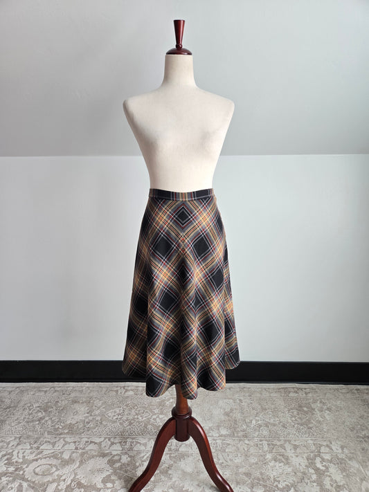 Aljean of Canada Vintage 70s Pure Wool A-line Skirt - W28"