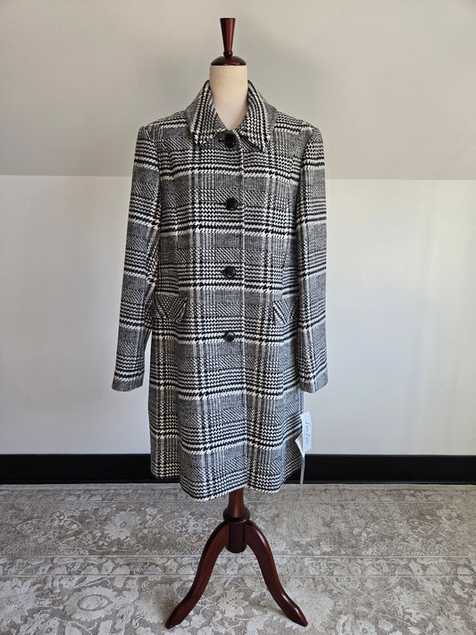 Larry Levine NWT Houndstooth Plaid Peacoat - XL
