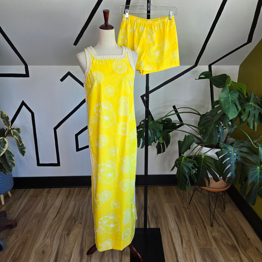 Vintage 1970s The Lilly by Lilly Pulitzer Inc Yellow Two Piece Set