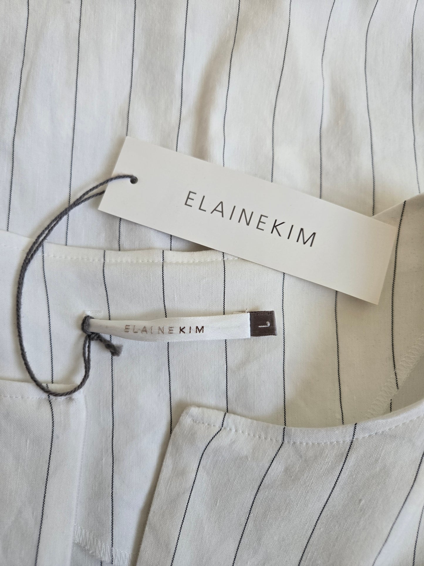 Elaine Kim NWT Linen Blend Pinstripe Dress - Large