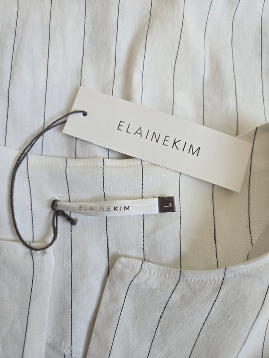 Elaine Kim NWT Linen Blend Pinstripe Dress - Large