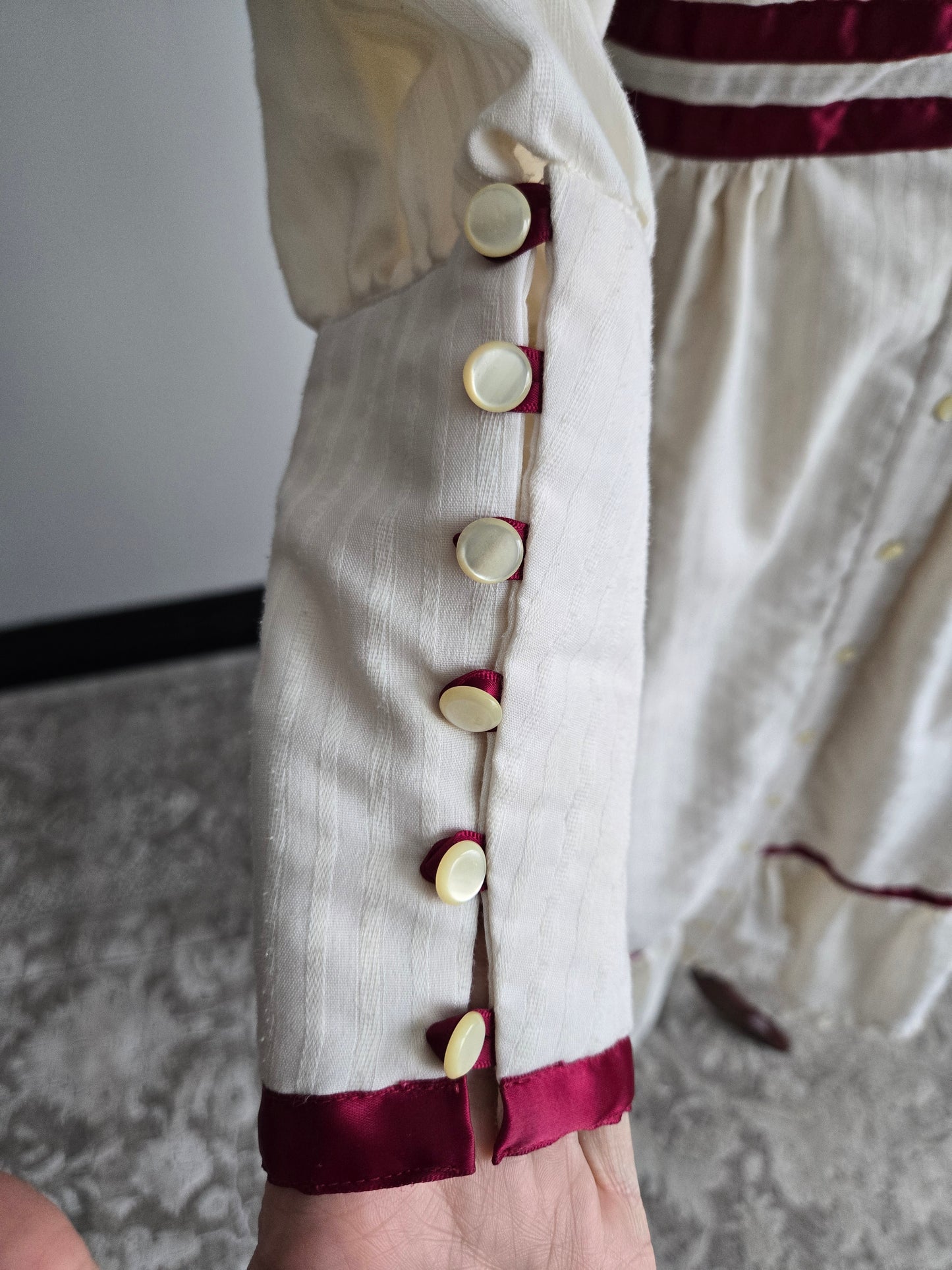 Vintage 1970s Cotton Prairie/Gunne Style Dress - small/medium