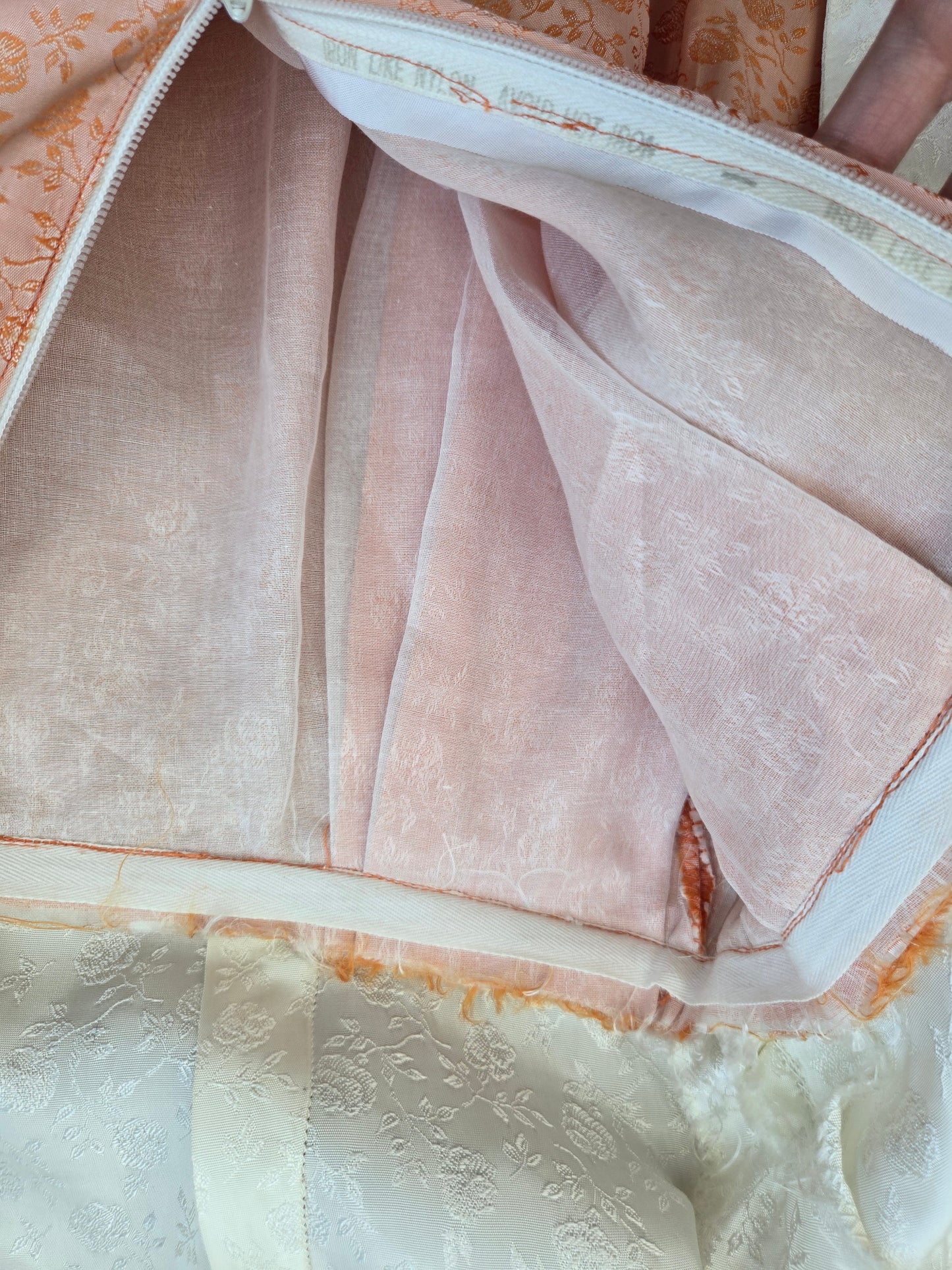 1950s Jacquard Floral Colorblock Maxi Dress - XS/S