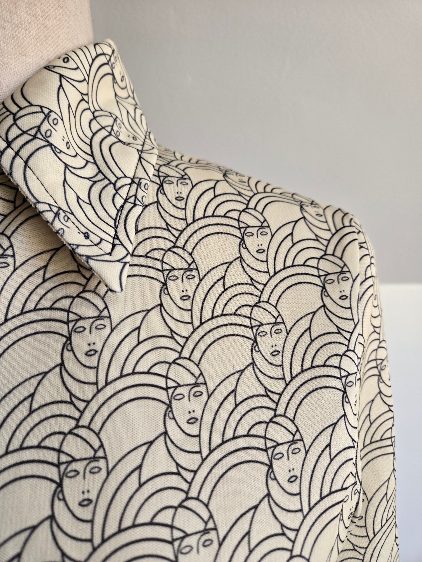 Jack Winter Vintage Art Deco Novelty Print Top - Small