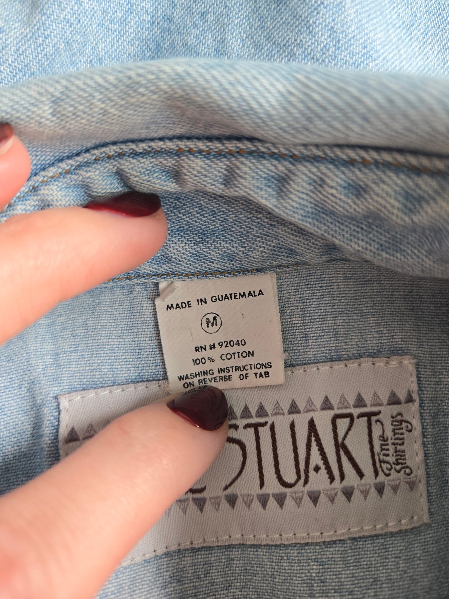 Jake Stuart Denim Shirt with Cowboy Boot Embroidery - M/L