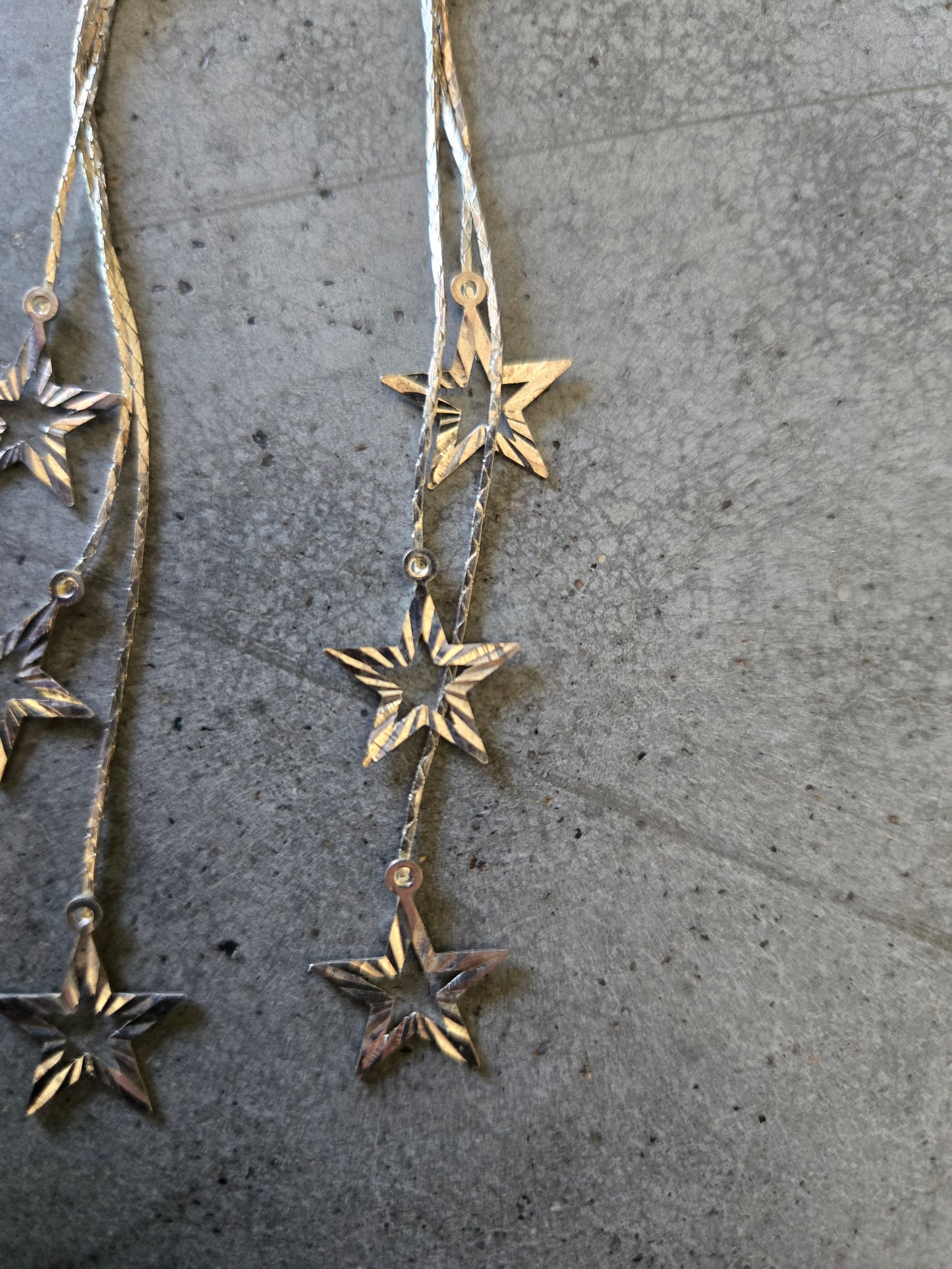 Silver Star Dangle Earrings - Pierced