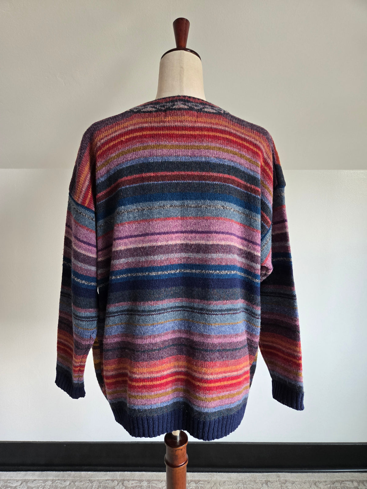 Vintage Eddie Bauer Colorful Patterned Wool Cardigan - L/XL