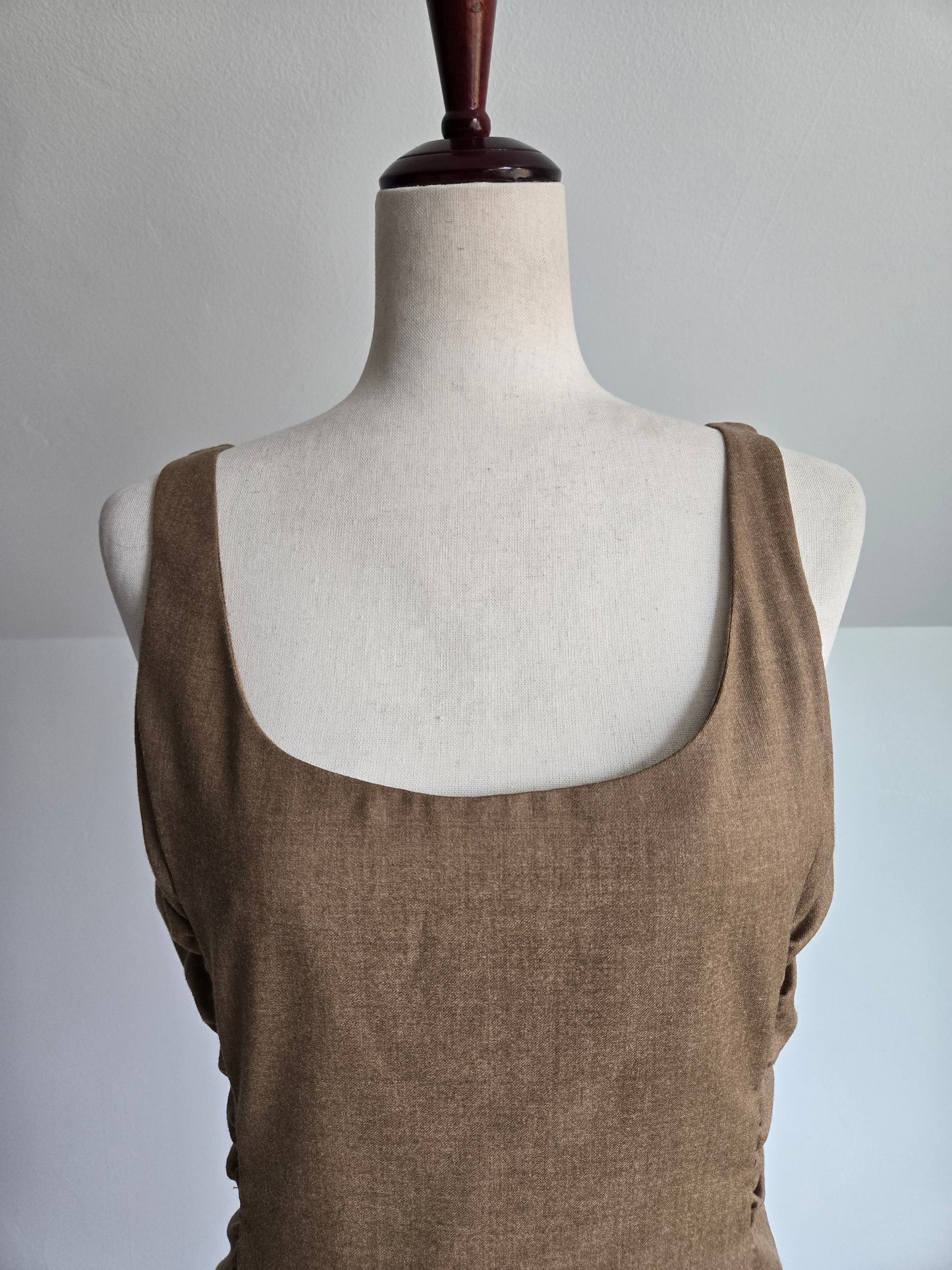 William Reid Brown Wool Fitted Dress - Size 10