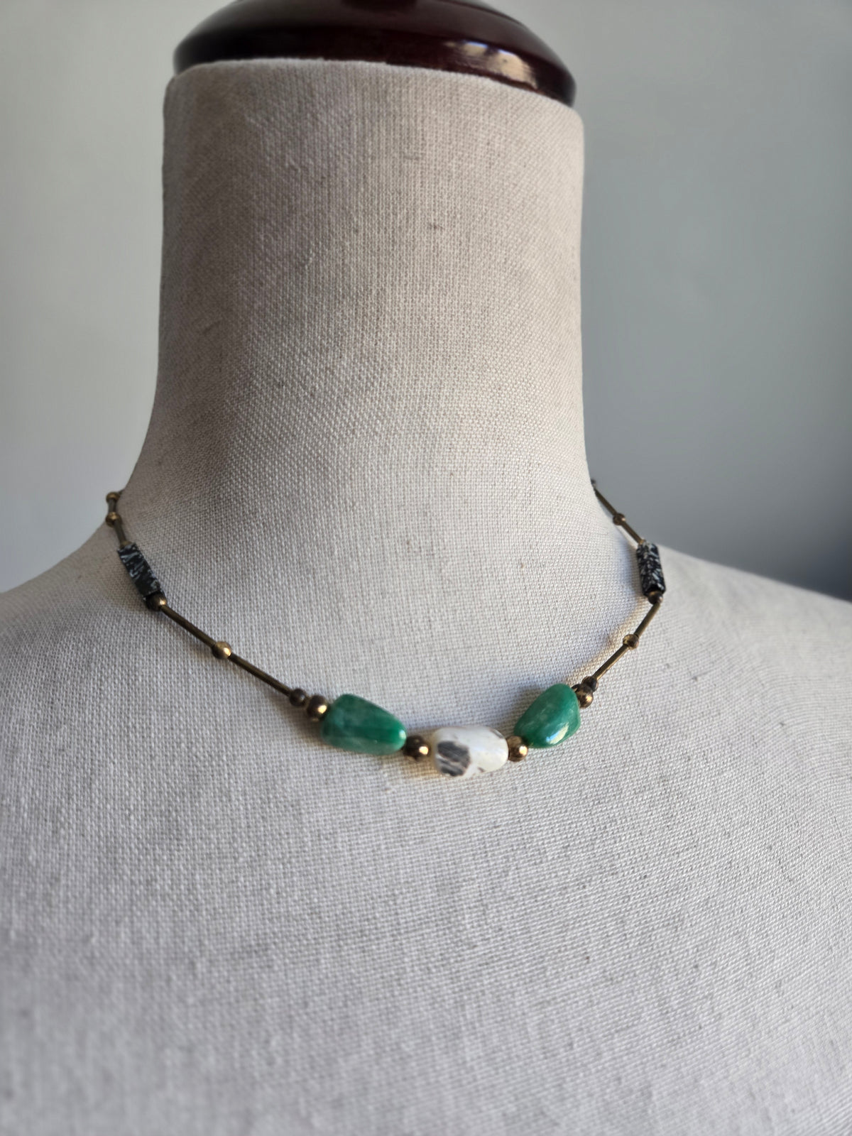 Brass Long Bead Dainty Necklace
