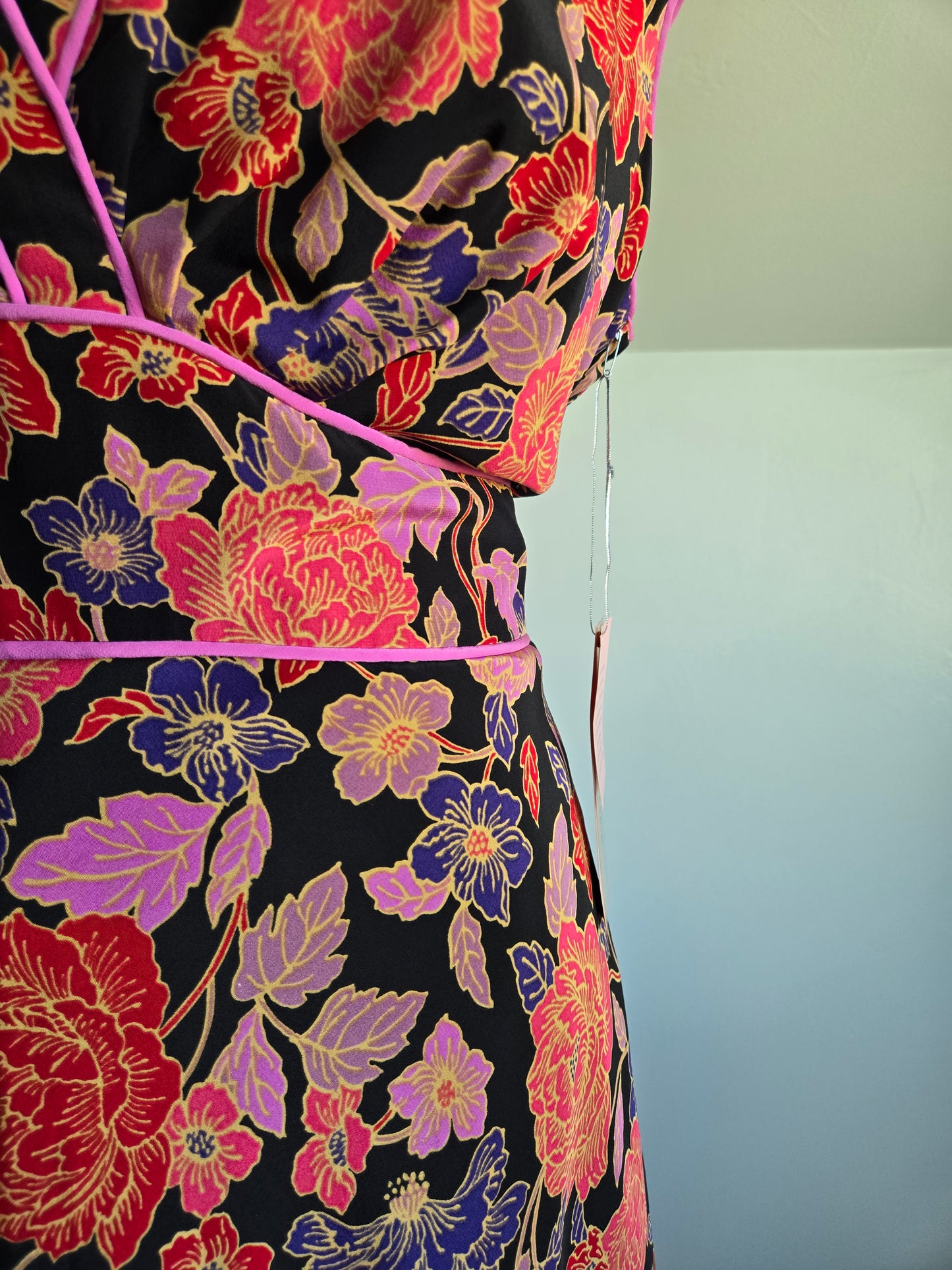 Philip Dicaprio NWT Silk Y2K Floral Dress - Size 12