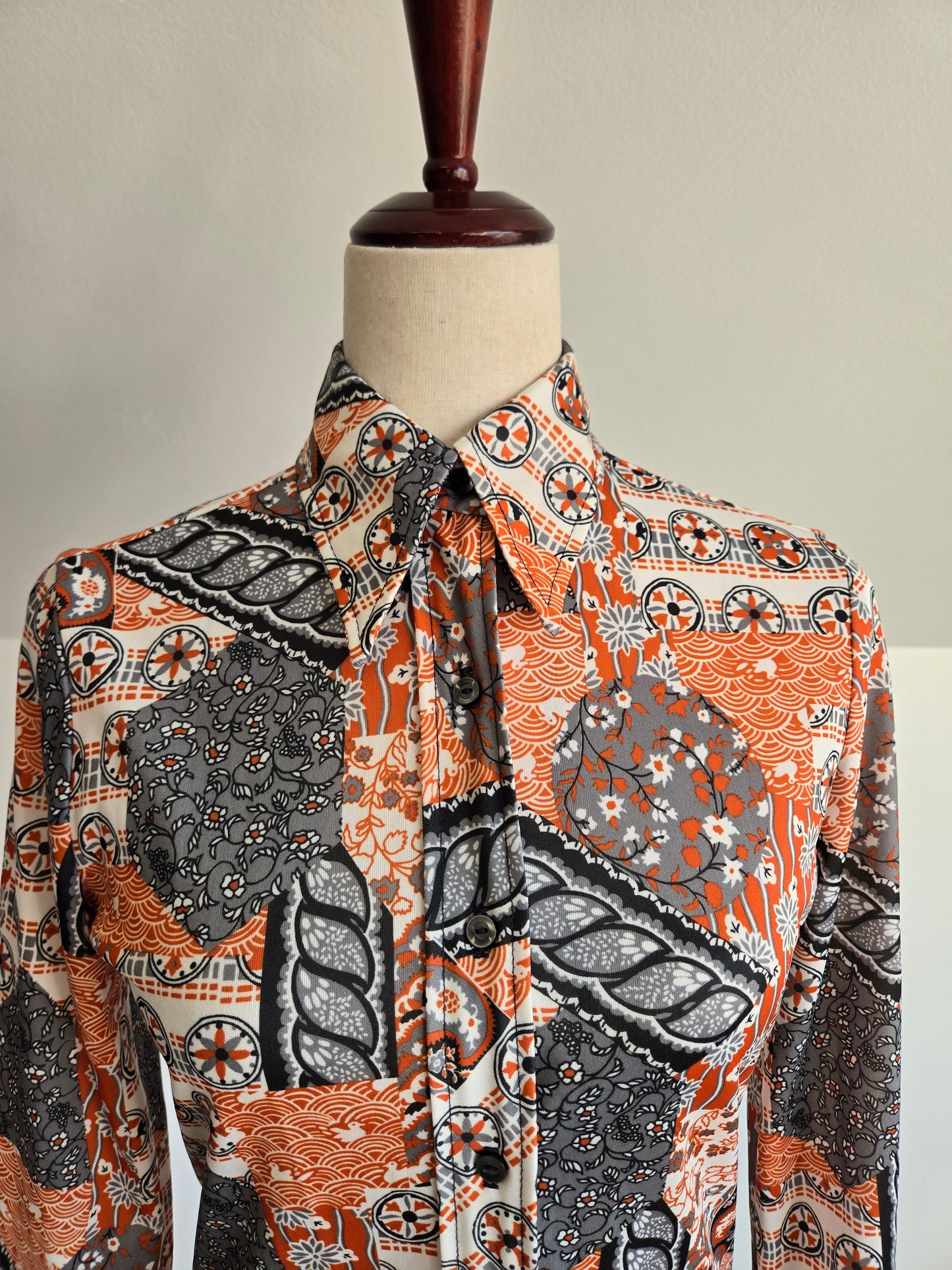 Vintage 1970s Duck Pond Novelty Print Top - XS/S