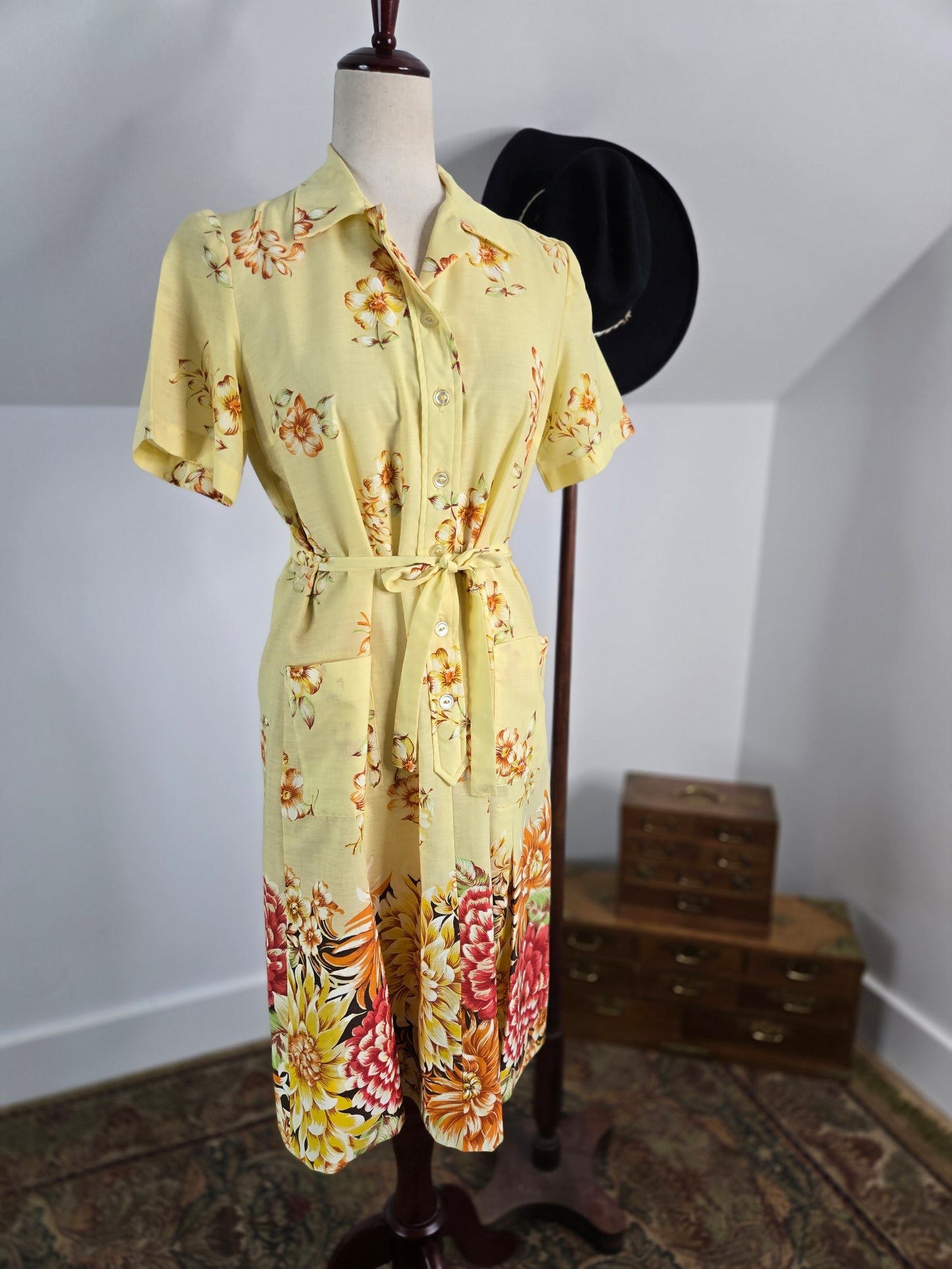 A Nancy Frock 60s Cotton House Dress - small/medium