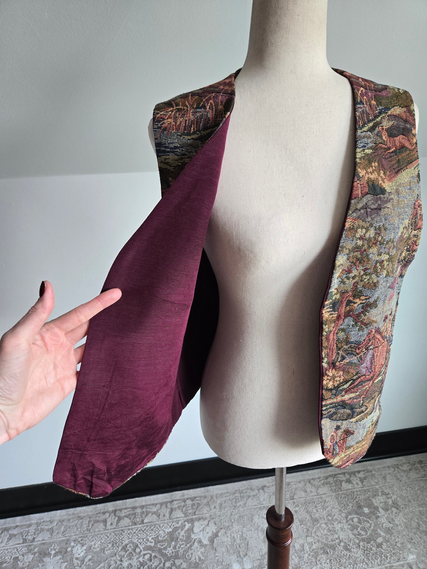 Equestrian Tapestry Hand Made Vest - M/L