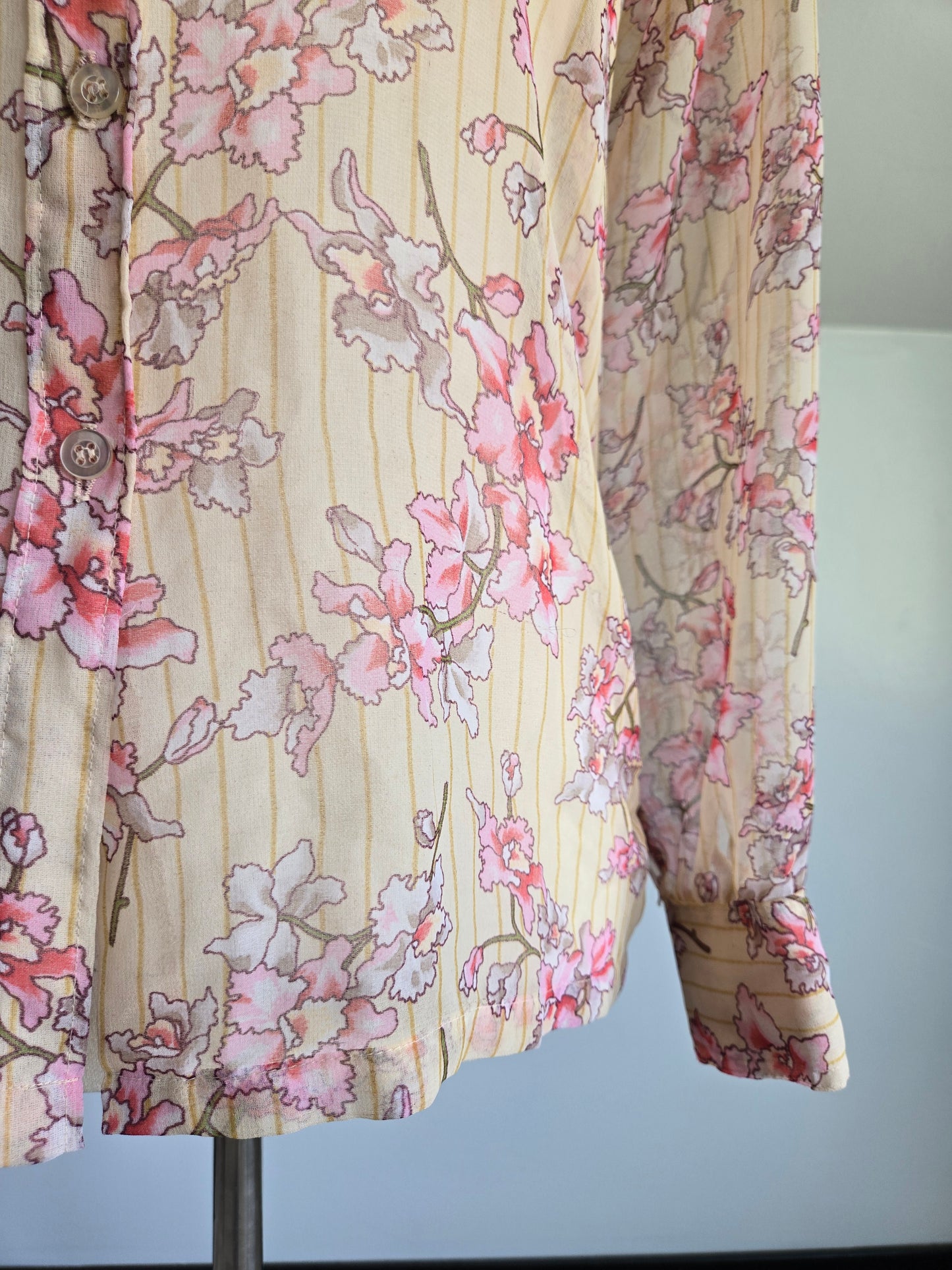 Darra Vintage 60s Western Floral Shear Top Made in Japan - XS/S