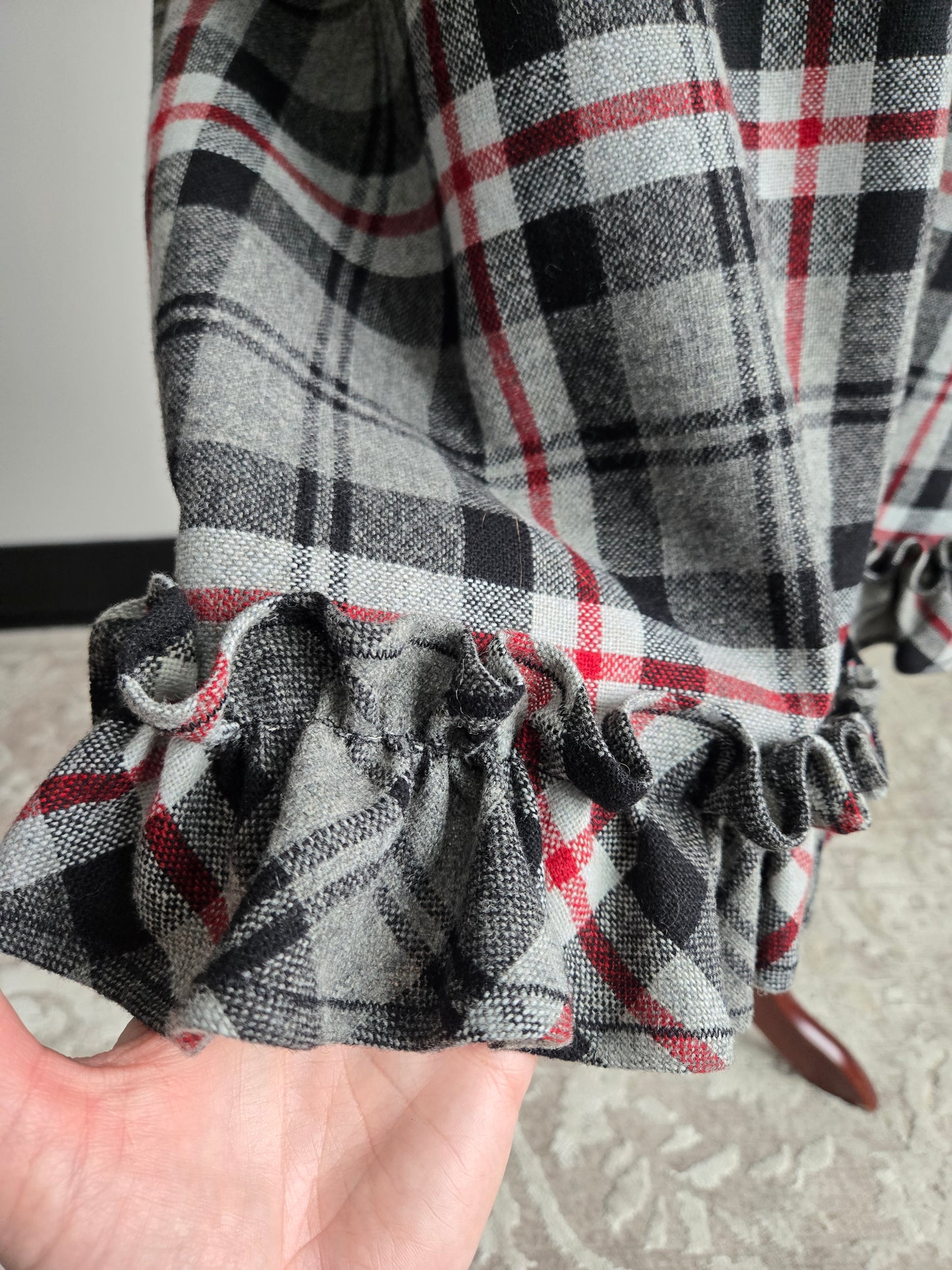 Vintage 70s Wool Plaid Dress - Medium