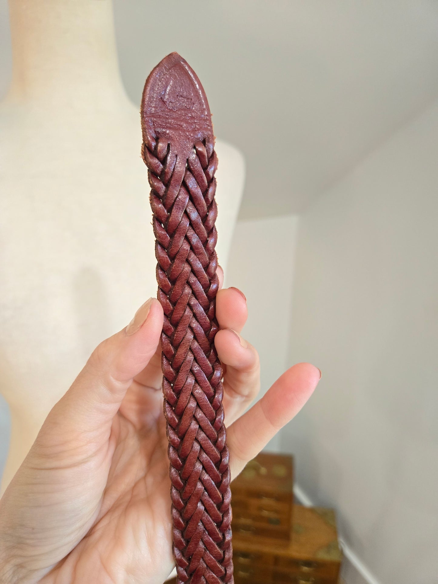 High Quality Braided Leather Belt Made in England - W24-30"
