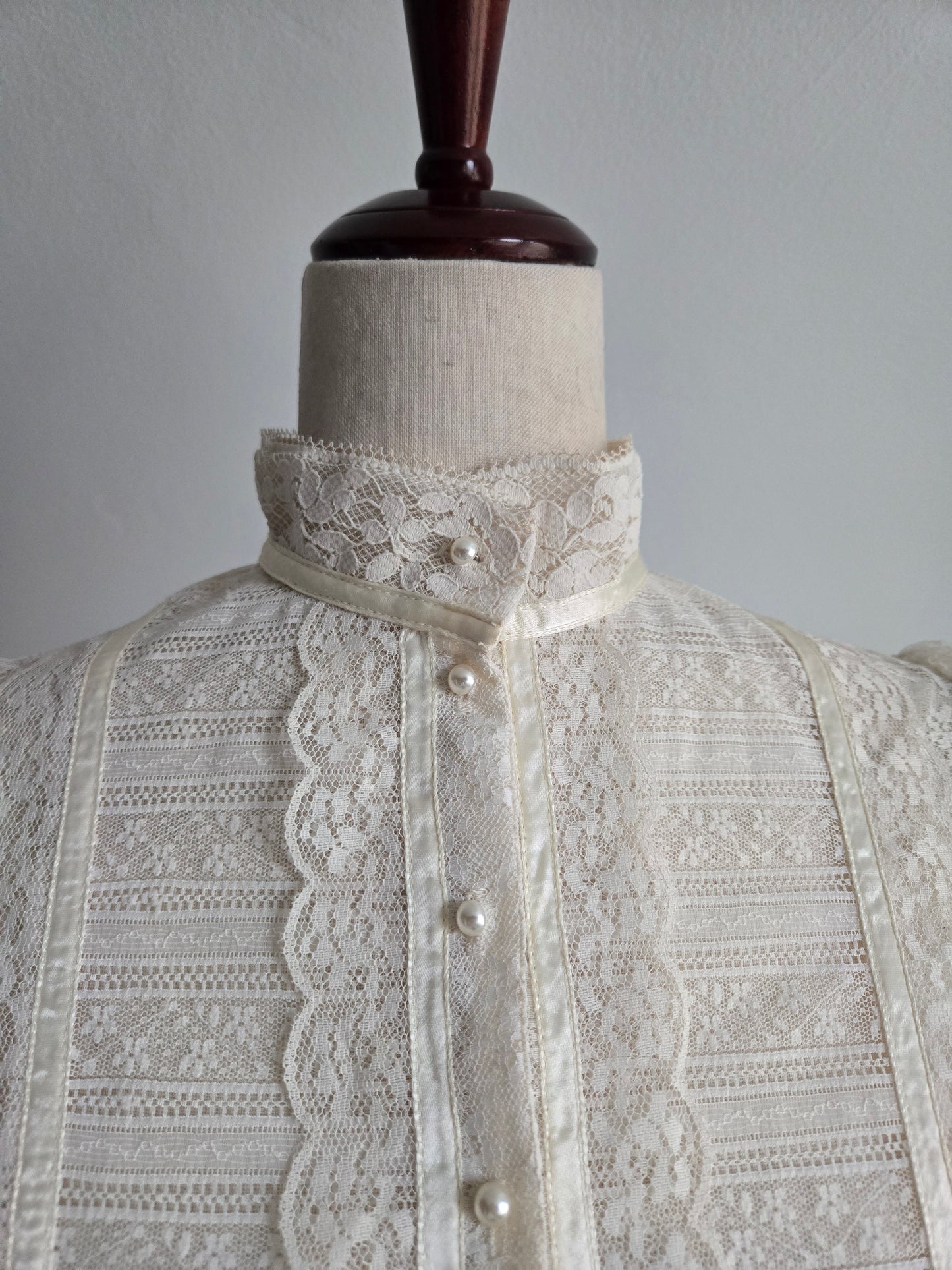 Gunne Sax Vintage Fully Shear Lace Dress - Medium