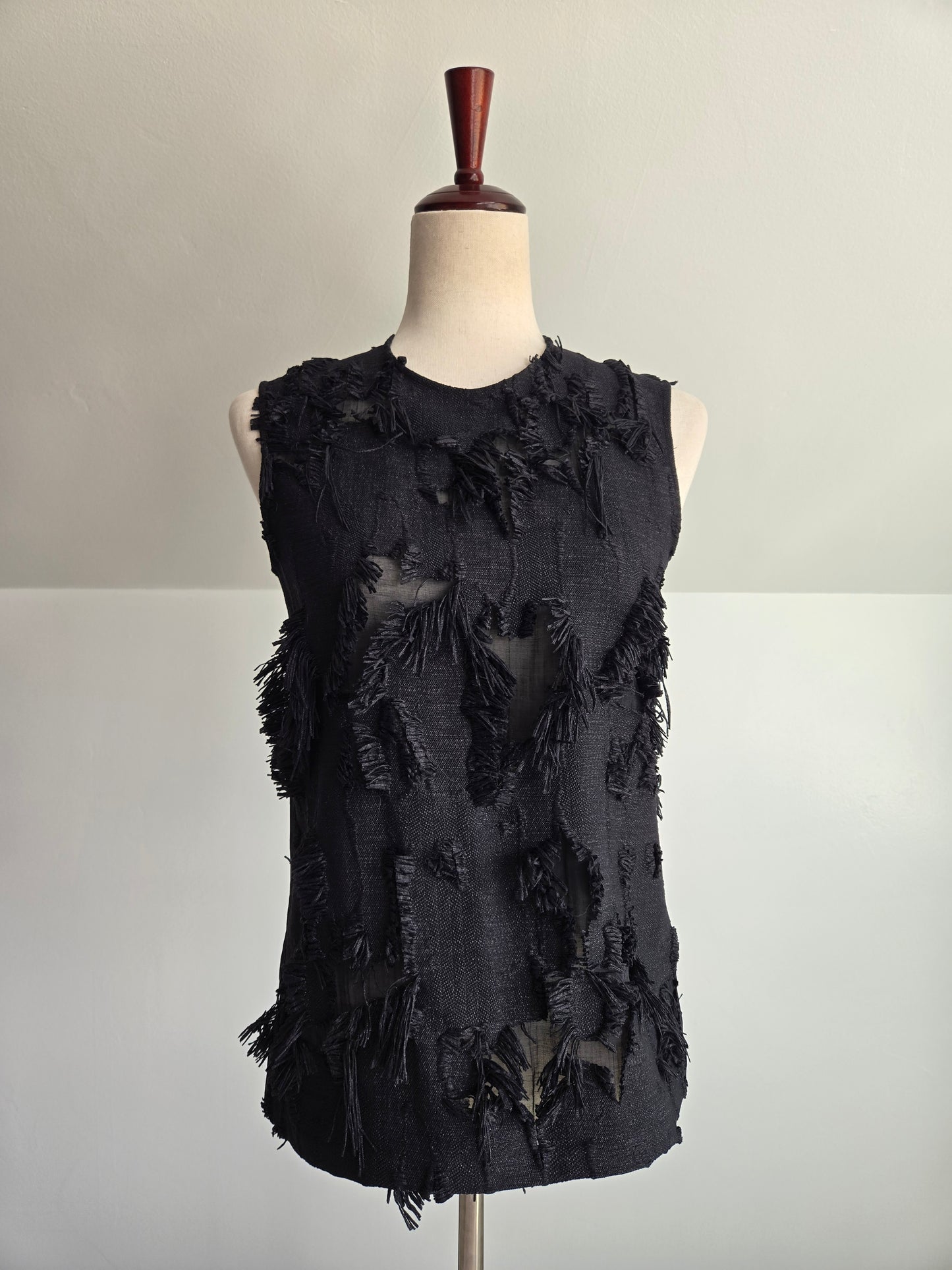 Lareida Designer Black Avant Garde Blouse Made in Portugal- XS/S