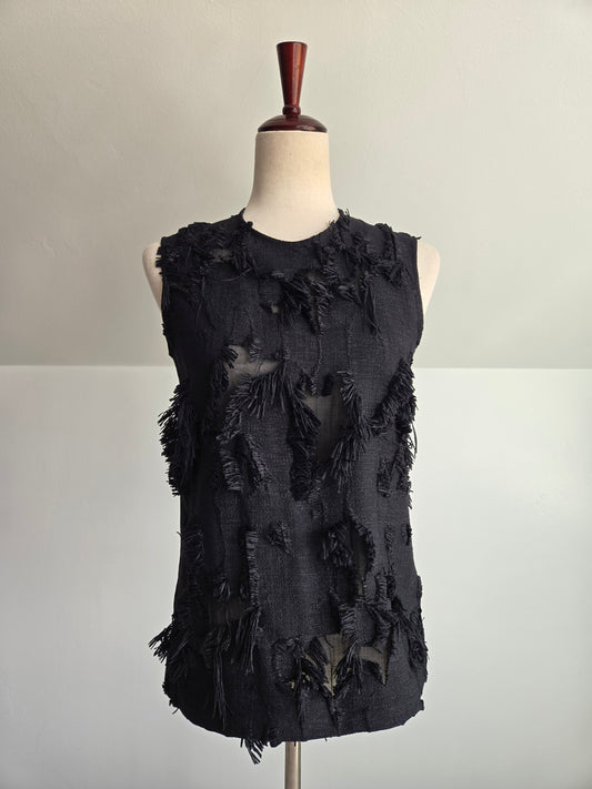 Lareida Designer Black Avant Garde Blouse Made in Portugal- XS/S