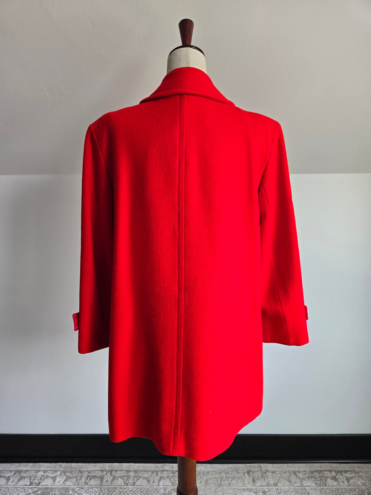 Vintage Pendleton Bright Red Wool Coat - Size 12