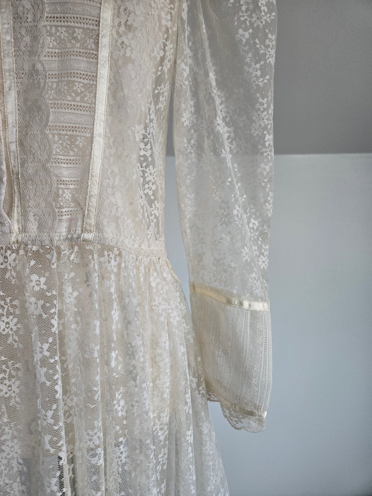 Gunne Sax Vintage Fully Shear Lace Dress - Medium