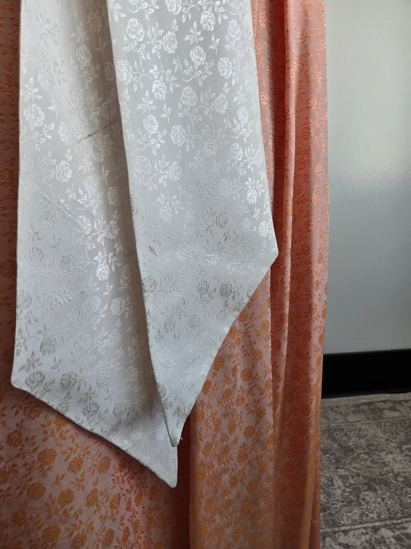 1950s Jacquard Floral Colorblock Maxi Dress - XS/S