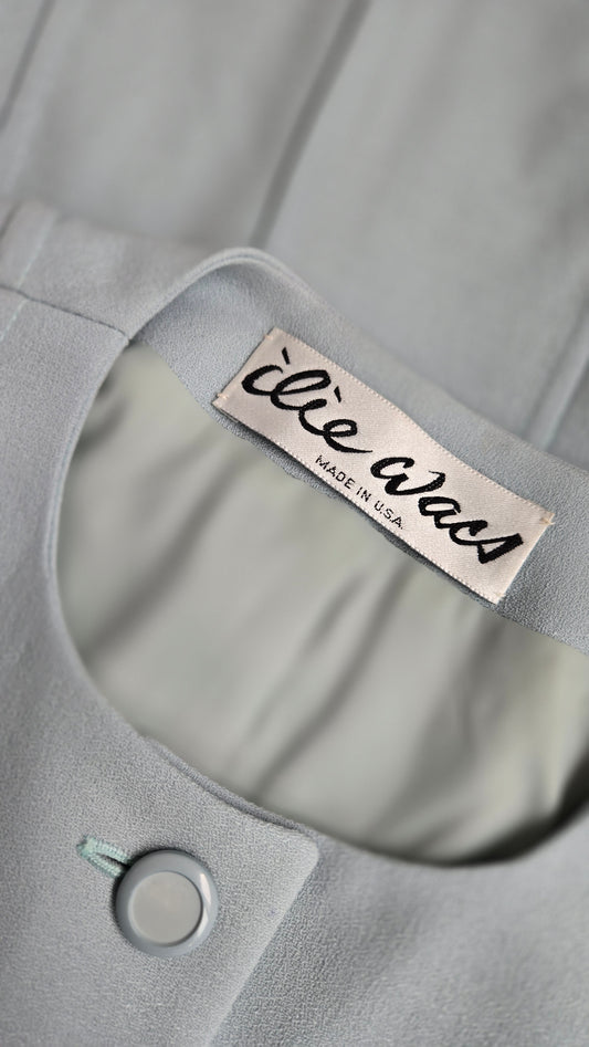 Ilie Wacs Designer Vintage Union Made Light Dusty Blue Blazer - Medium