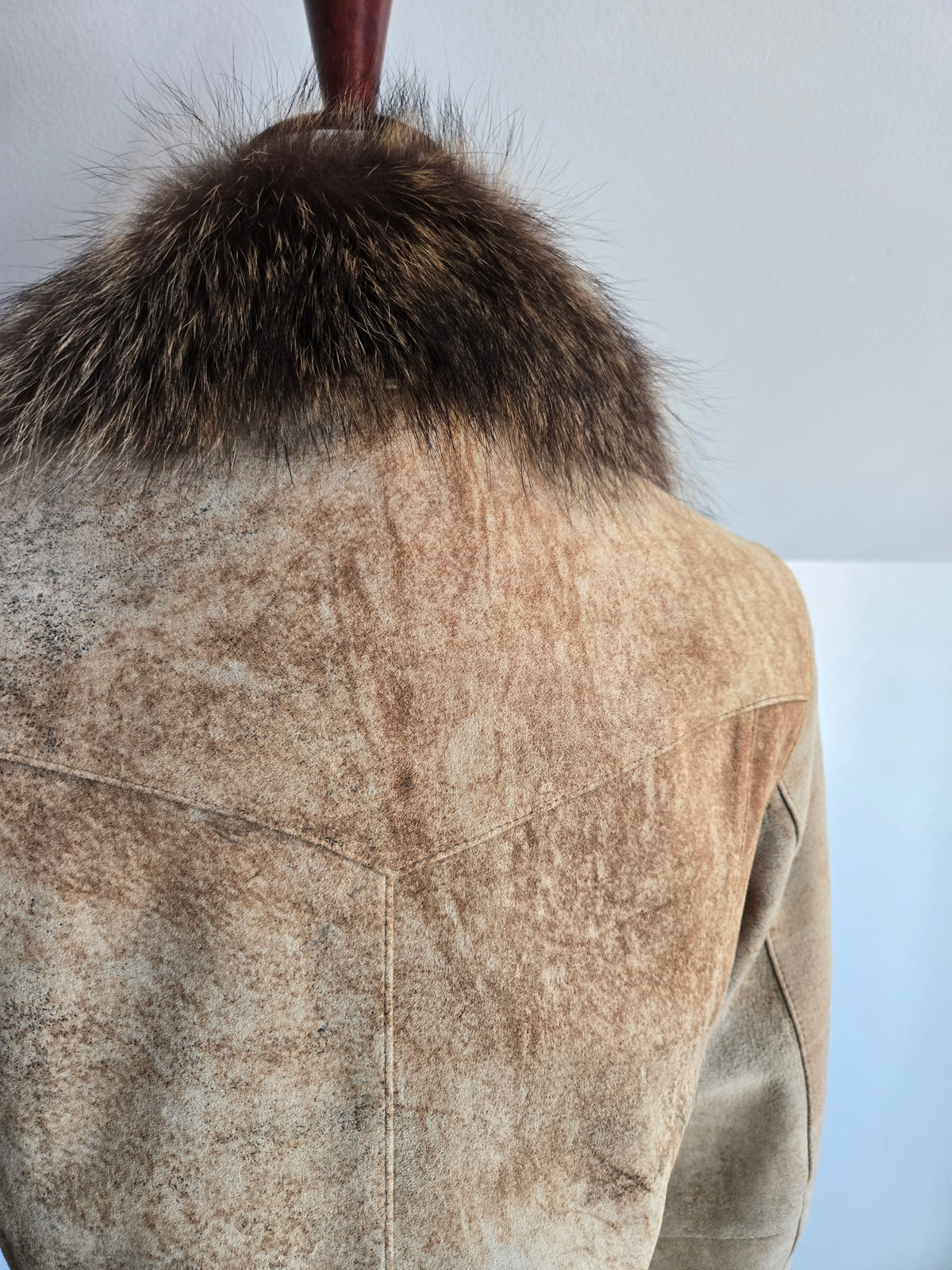 Reilly Olmes Genuine Leather Jacket with Real Fur Collar - XS/S