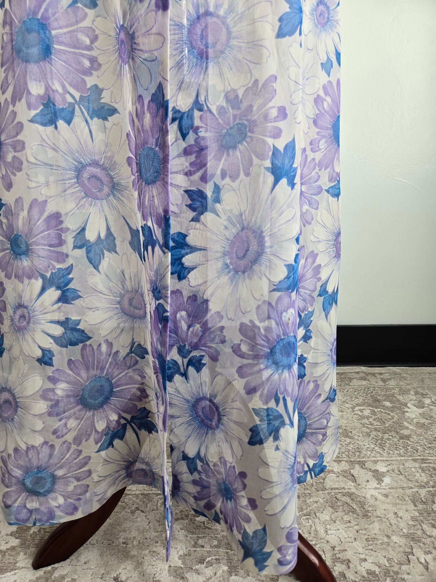 Vintage 70s Shear Floral Duster - Small