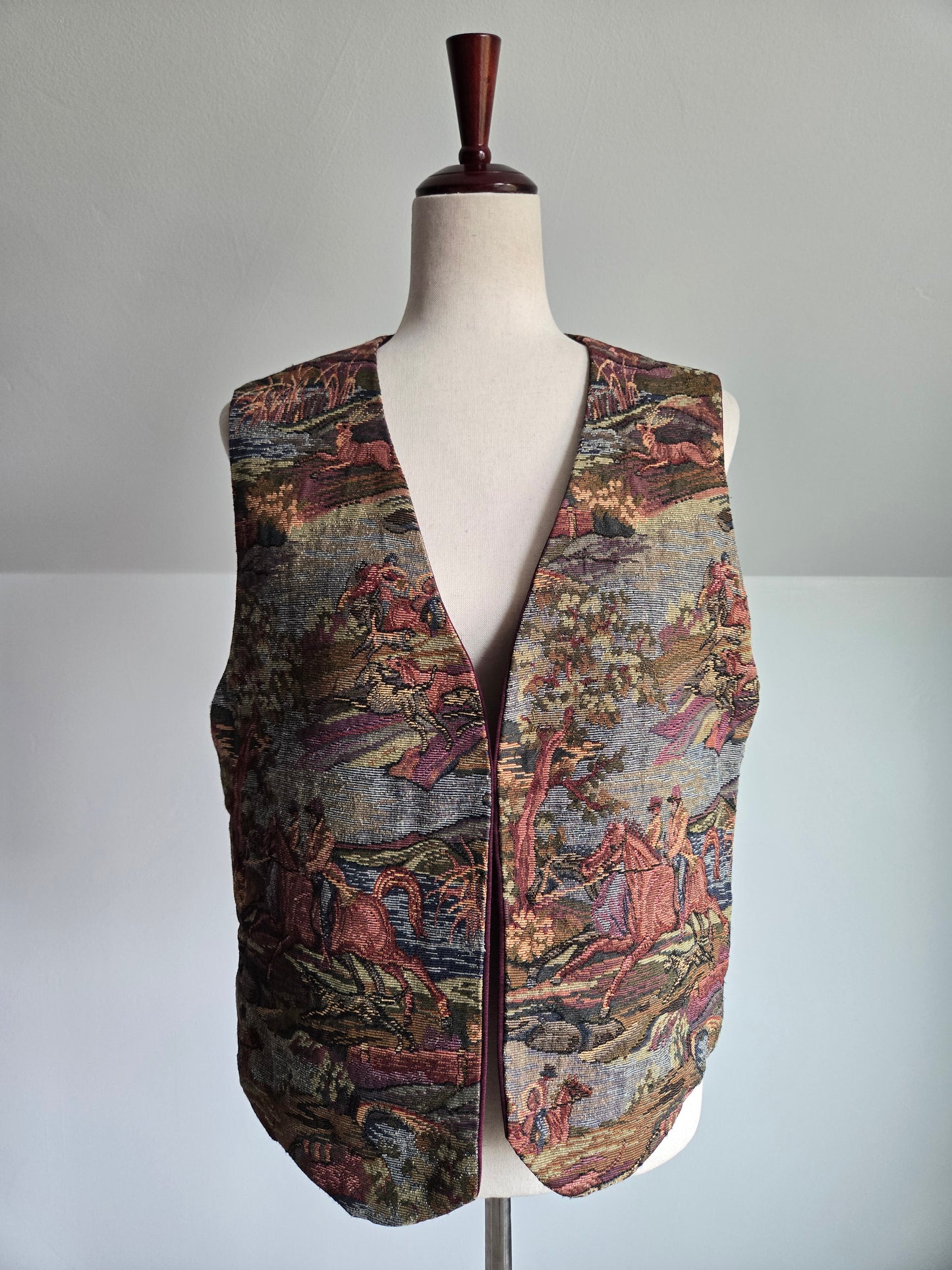 Equestrian Tapestry Hand Made Vest - M/L