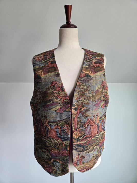 Equestrian Tapestry Hand Made Vest - M/L