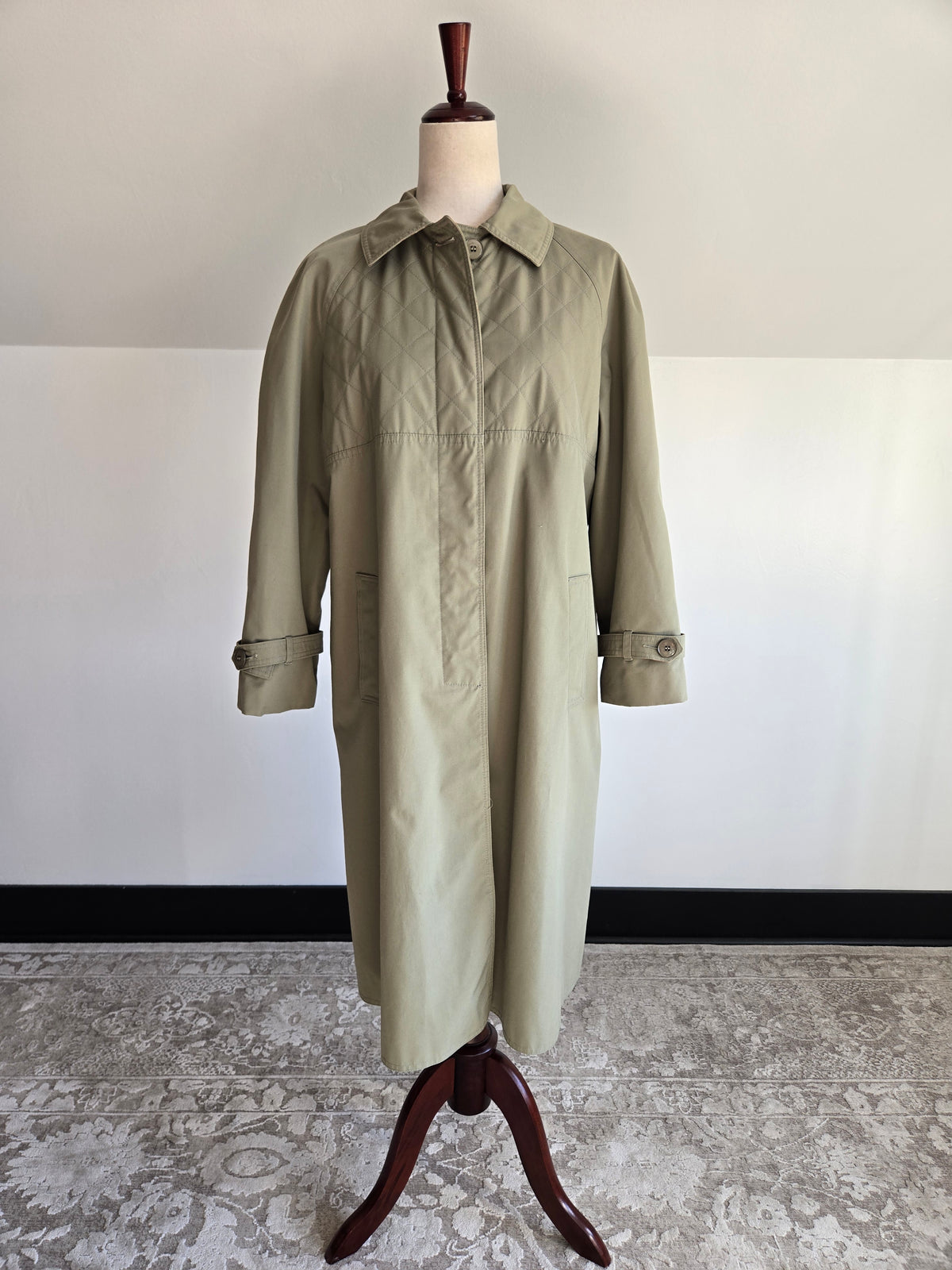 Vintage 60s Quilted Trench Coat - Small/Medium