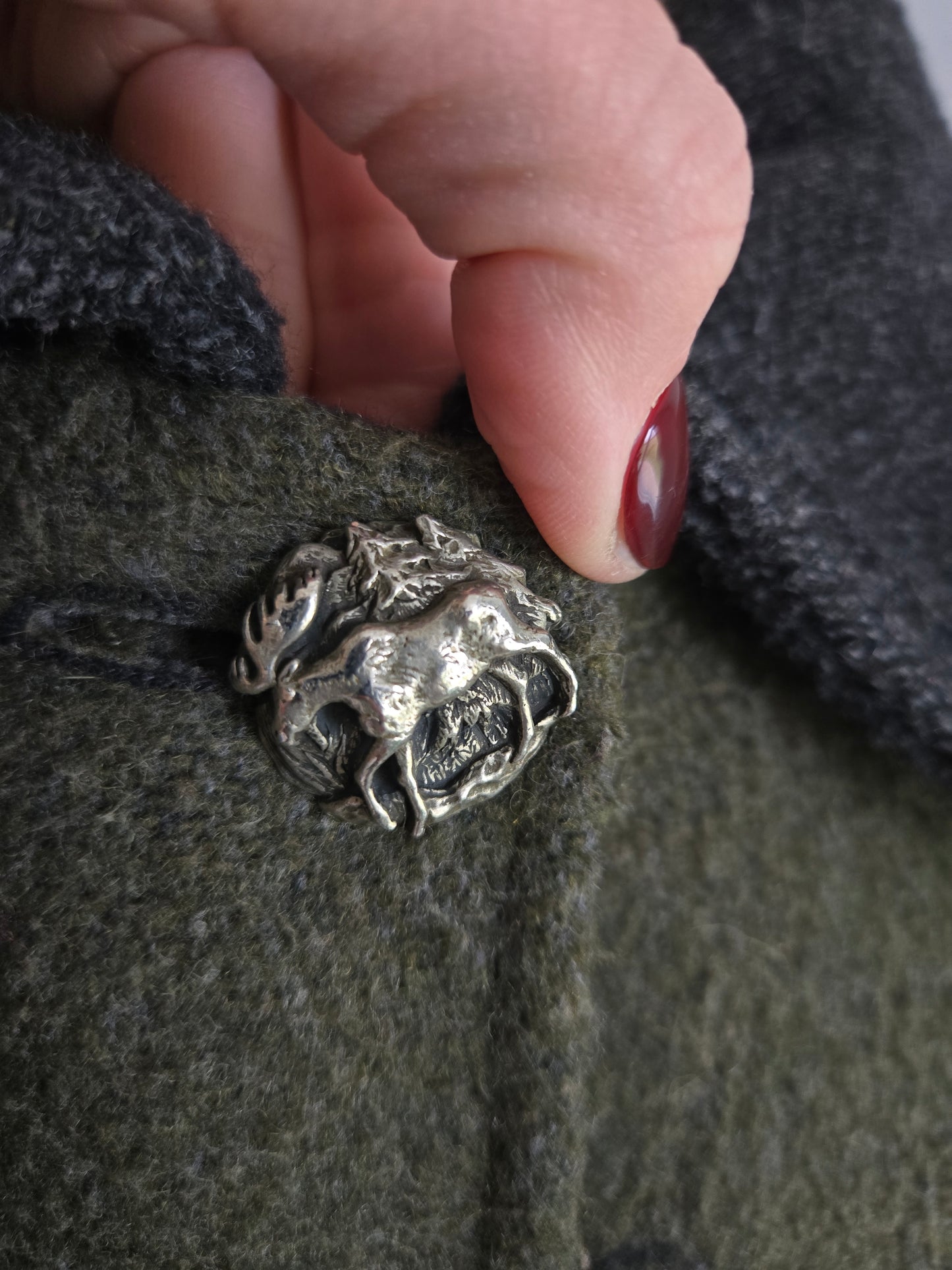 Vintage Wooded River Moose Jacket Made in Idaho - Large