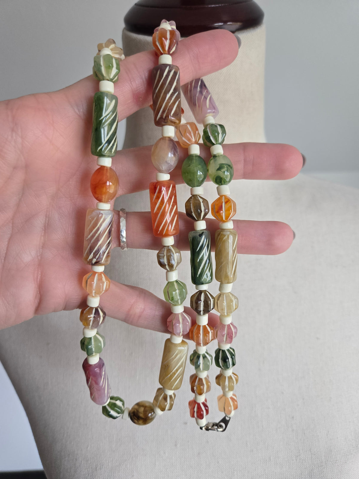 Vintage Multicolored Lucite Bead Necklace