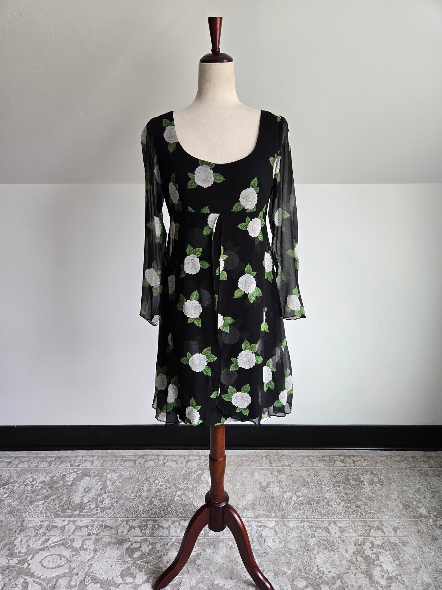 Jeannene Booher Vintage Silk Floral Dress - Size 8