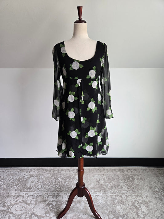 Jeannene Booher Vintage Silk Floral Dress - Size 8