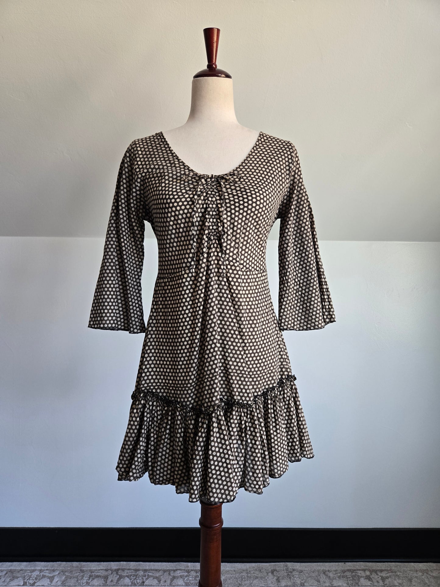 Trade Cloth Lightweight Cotton Polka Dot Dress - XS