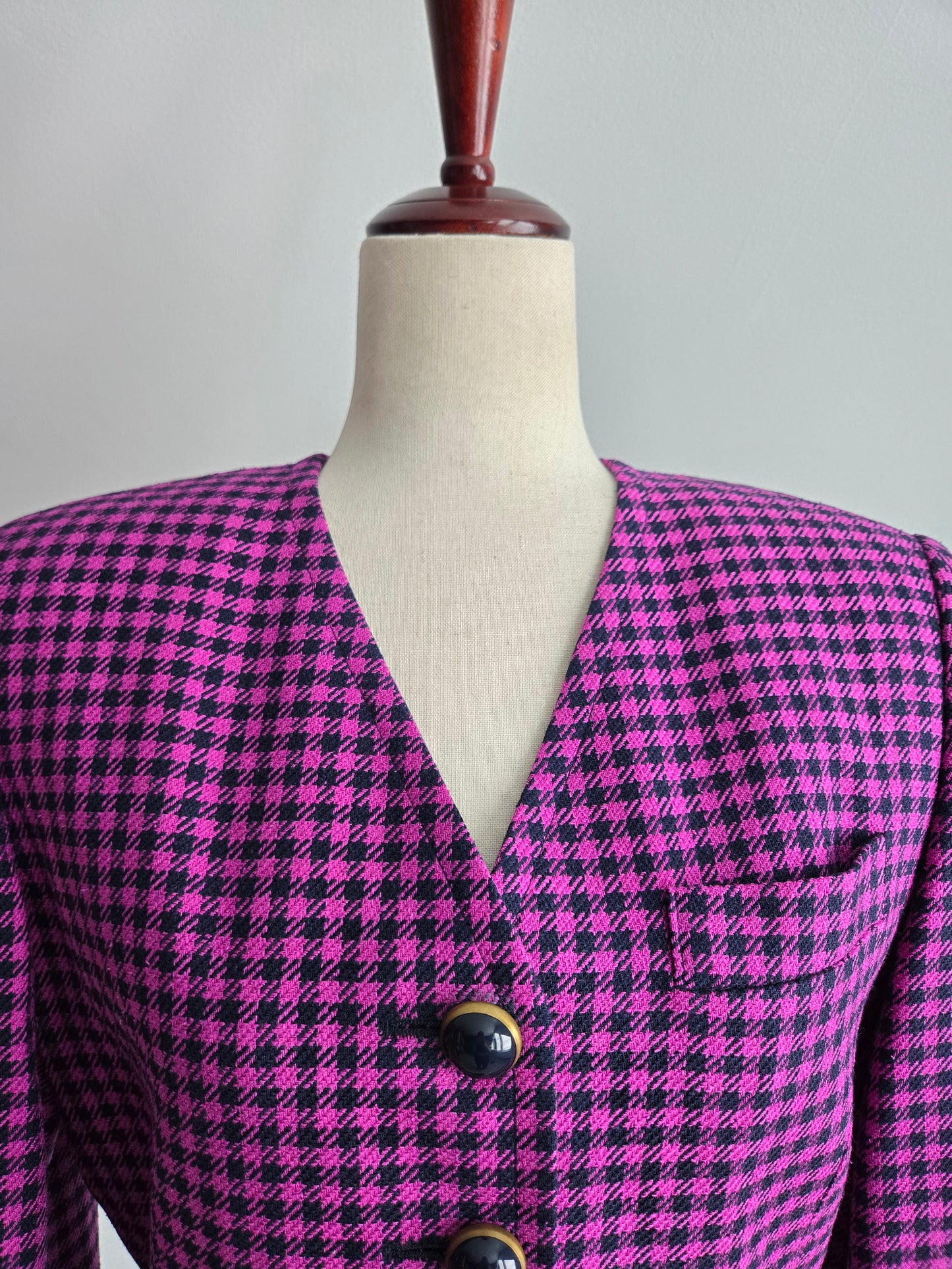Liz Claiborne Vintage Silk/Wool Tweed Pink Plaid - Small