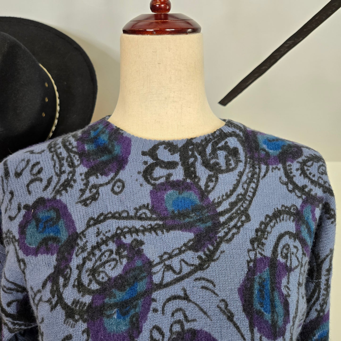 Colours by Alexander Julian Vintage 80s Lambswool Paisley Sweater - medium