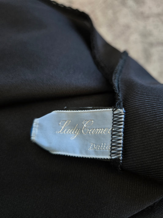 Lady Cameo Vintage Black Lingerie Slip Dress - Medium